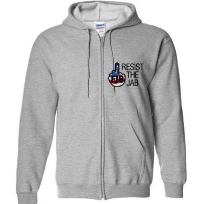 Resist The Jab Flag Logo Apparel Full Zip Hoodie