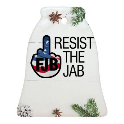 Resist The Jab Flag Logo Apparel Ceramic Bell Ornament