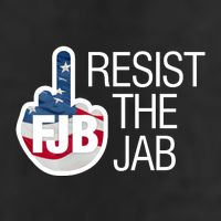 Resist The Jab Flag Logo Kitchenware 7 Panel Mesh Trucker Snapback Hat