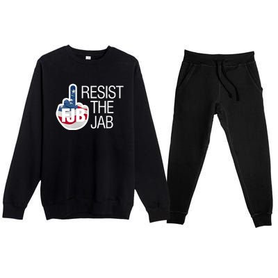 Resist The Jab Flag Logo Kitchenware Premium Crewneck Sweatsuit Set