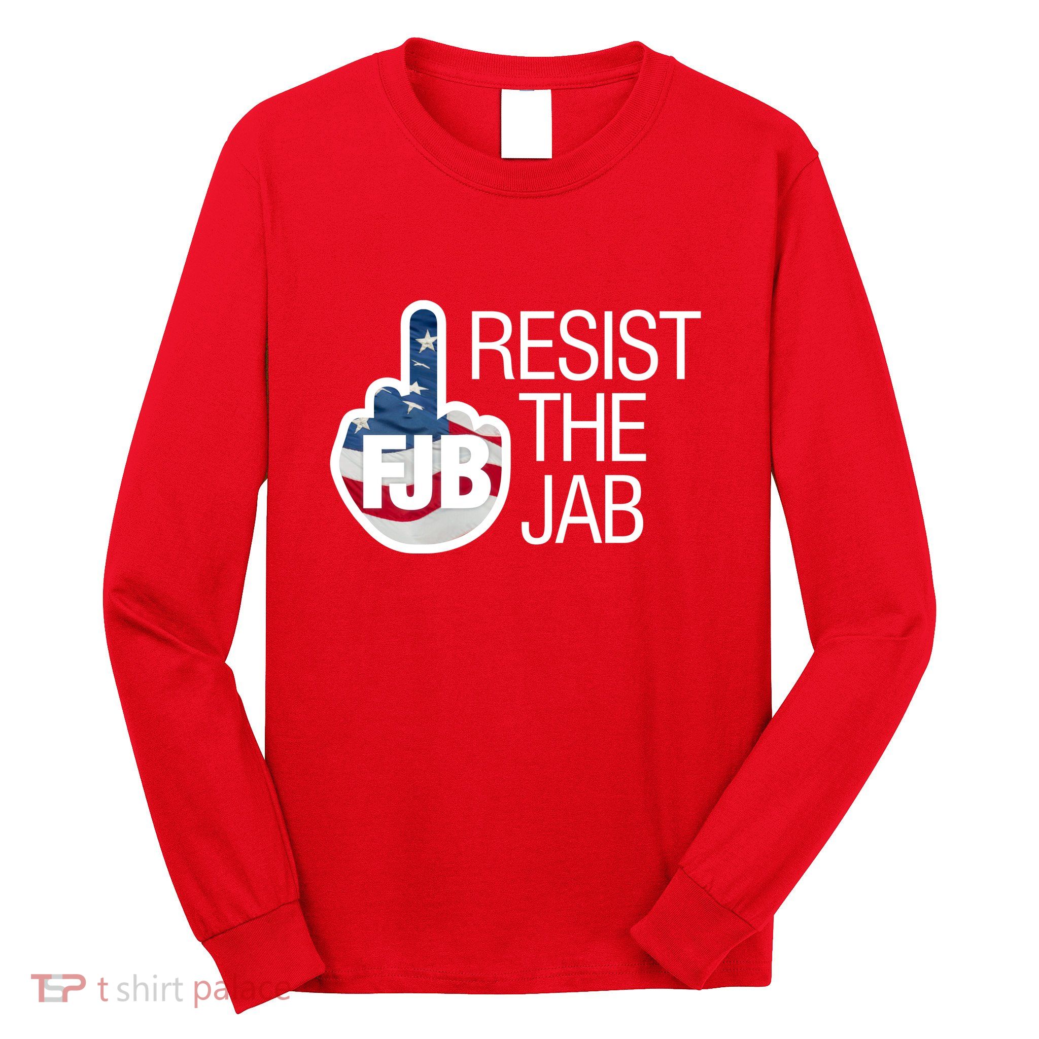 Resist The Jab Flag Logo Kitchenware Long Sleeve Shirt