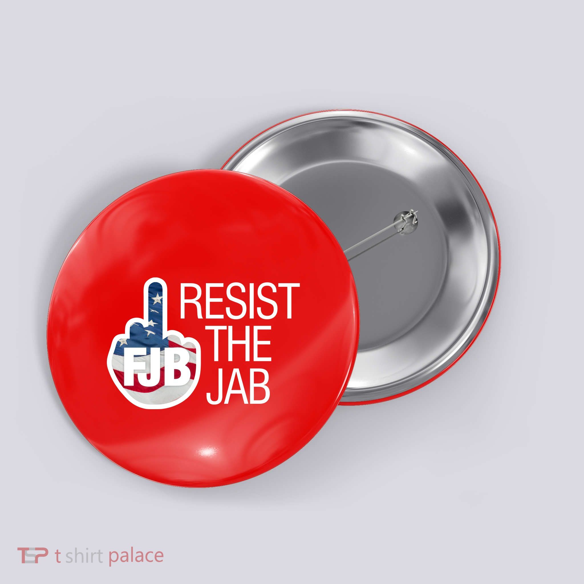 Resist The Jab Flag Logo Kitchenware Button