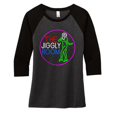 Retro The Jiggly Room Women's Tri-Blend 3/4-Sleeve Raglan Shirt