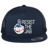 Resist The Jab Flag Flat Bill Trucker Hat