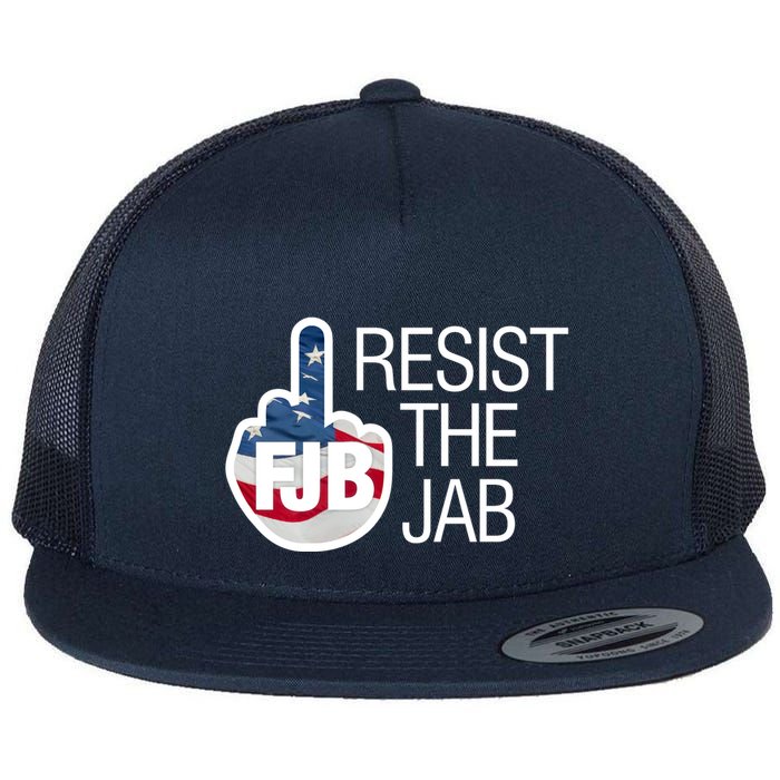 Resist The Jab Flag Flat Bill Trucker Hat