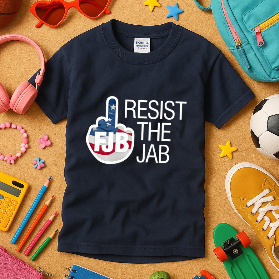 Resist The Jab Flag Kids T-Shirt