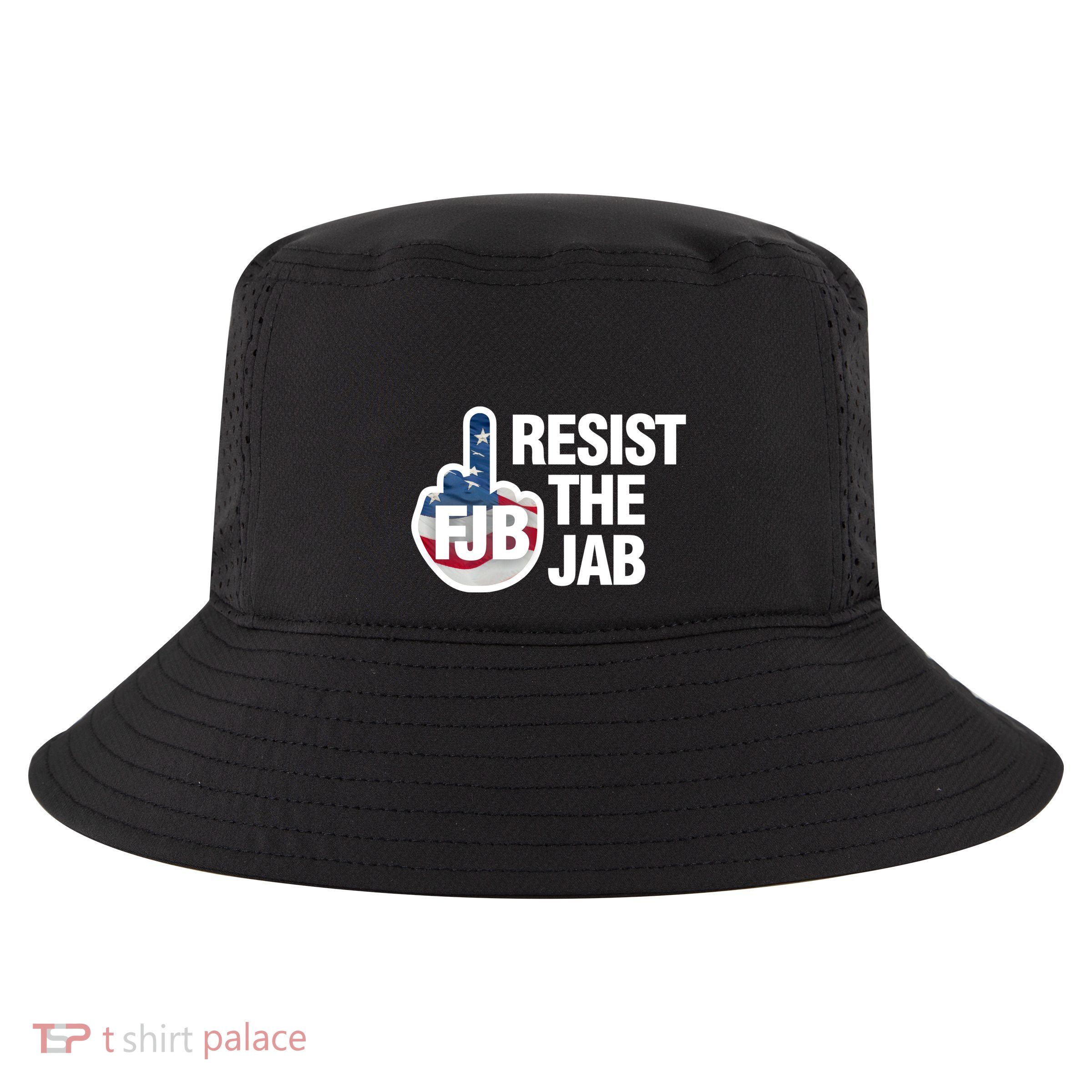 Resist The Jab Flag Logo Cool Comfort Performance Bucket Hat