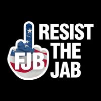 Resist The Jab Flag Logo Flat Bill Trucker Hat