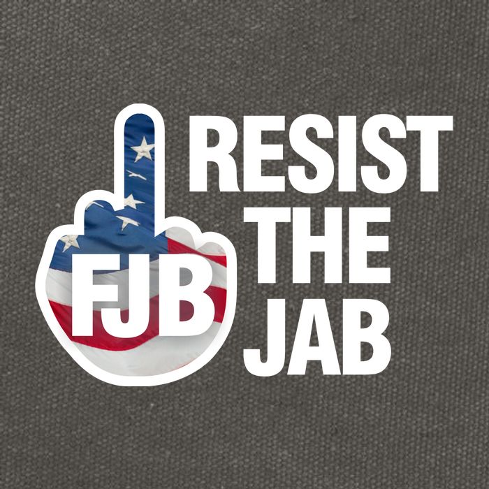 Resist The Jab Flag Logo Cotton Canvas Backpack