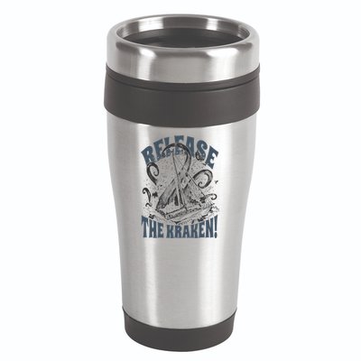 Release the Kraken, Vintage Retro hand drawn Octopus 16oz Travel Tumbler