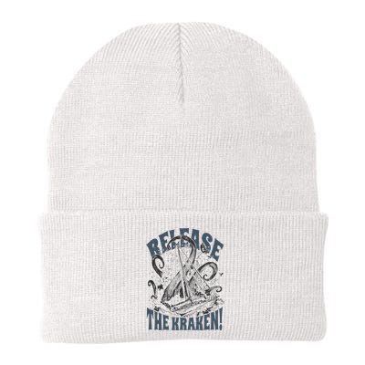 Release the Kraken, Vintage Retro hand drawn Octopus Beanie