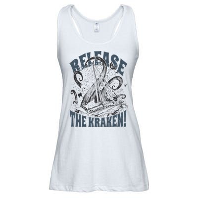 Release the Kraken, Vintage Retro hand drawn Octopus Ladies Essential Flowy Tank