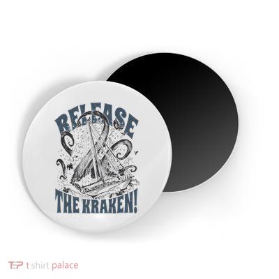 Release the Kraken, Vintage Retro hand drawn Octopus Magnet