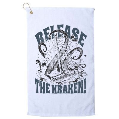 Release the Kraken, Vintage Retro hand drawn Octopus Golf Towel