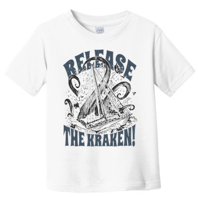 Release the Kraken, Vintage Retro hand drawn Octopus Toddler T-Shirt