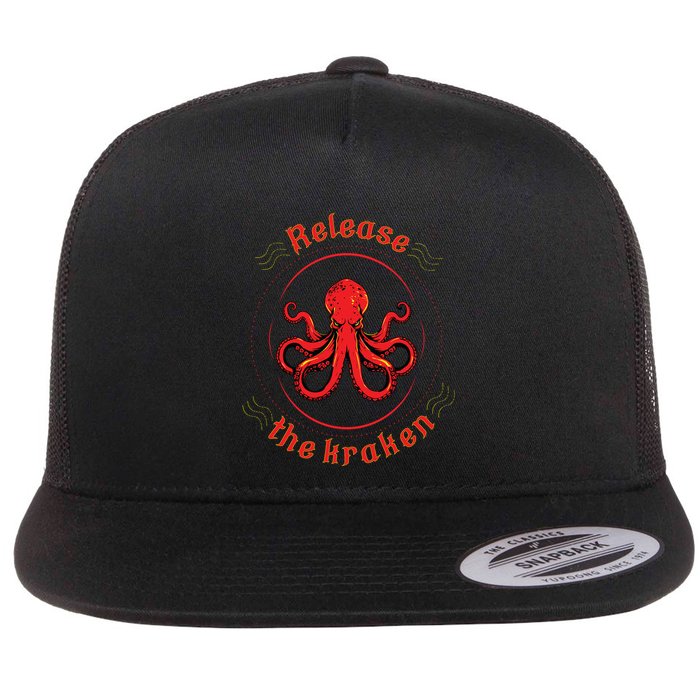 Release The Kraken Flat Bill Trucker Hat
