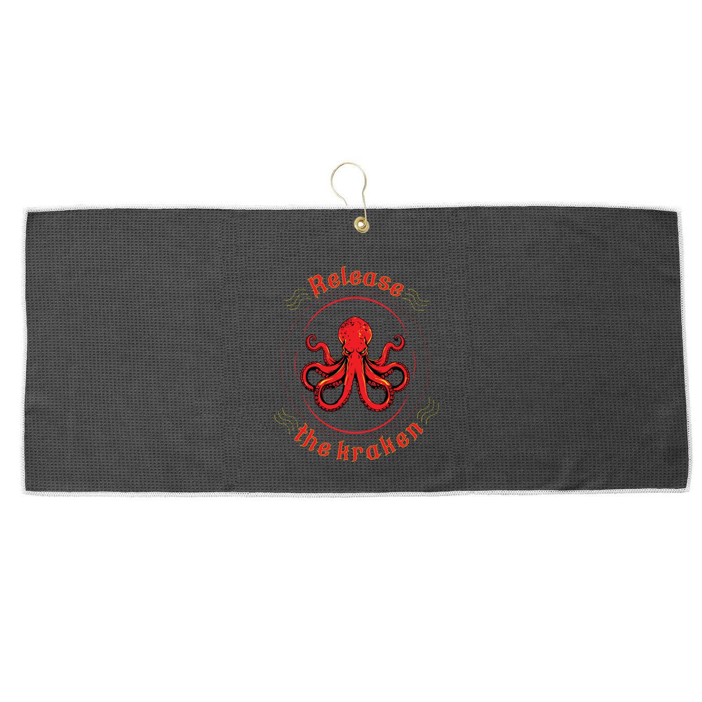 Release The Kraken Large Microfiber Waffle Golf Towel