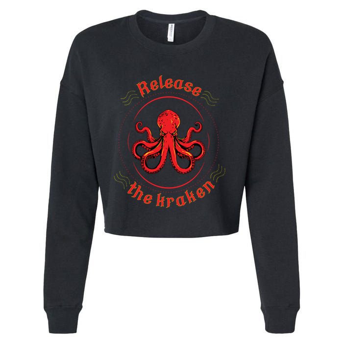Release The Kraken Cropped Pullover Crew
