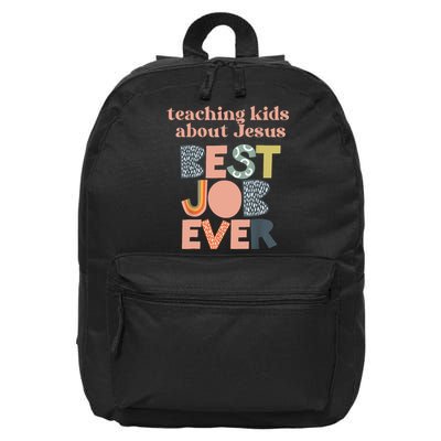 Retro Teaching Kids About Jesus Is The Best Job Ever 16 in Basic Backpack