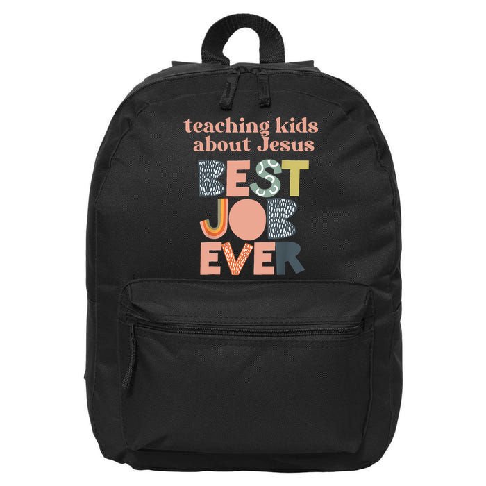 Retro Teaching Kids About Jesus Is The Best Job Ever 16 in Basic Backpack
