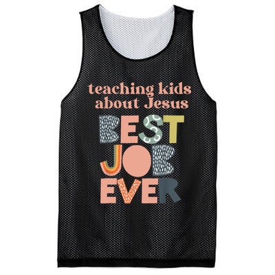 Retro Teaching Kids About Jesus Is The Best Job Ever Mesh Reversible Basketball Jersey Tank
