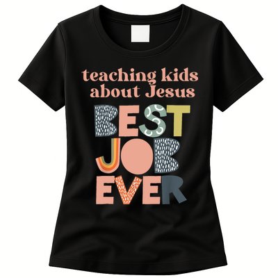 Retro Teaching Kids About Jesus Is The Best Job Ever Womens T-Shirt