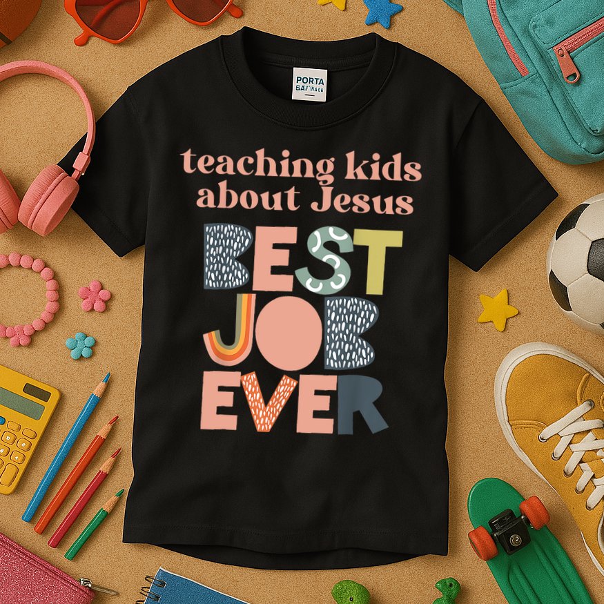 Retro Teaching Kids About Jesus Is The Best Job Ever Kids T-Shirt