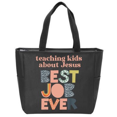 Retro Teaching Kids About Jesus Is The Best Job Ever Zip Tote Bag