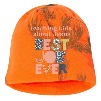 Retro Teaching Kids About Jesus Is The Best Job Ever Kati - Camo Knit Beanie