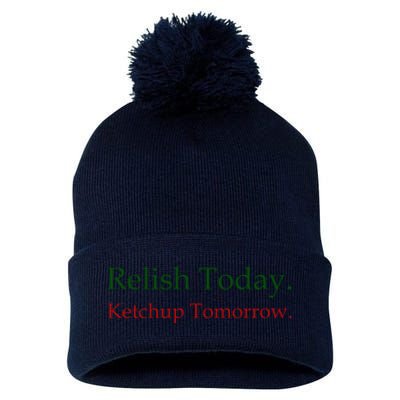 Relish Today Ketchup Tomorrow Pom Pom 12in Knit Beanie