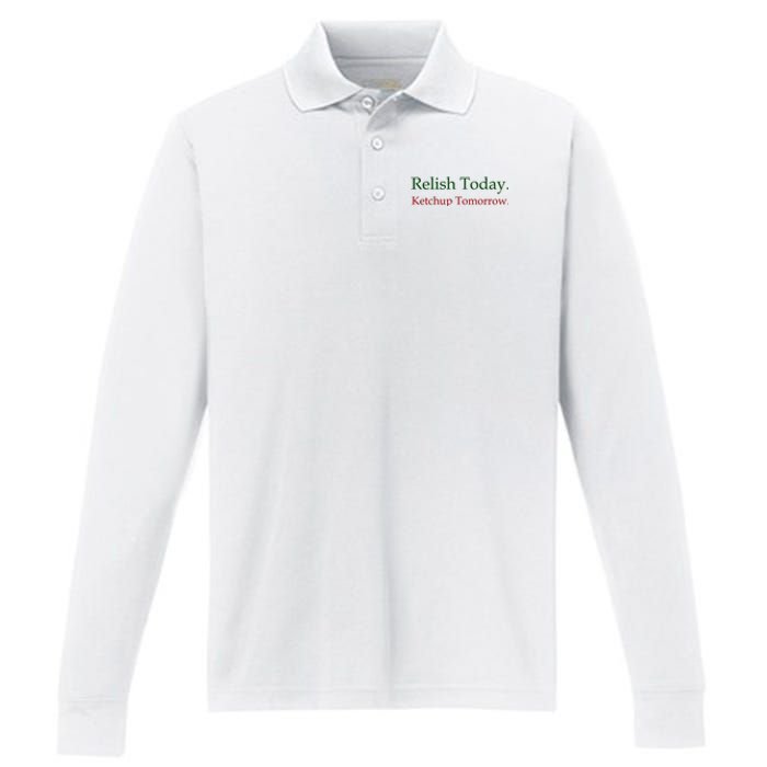 Relish Today Ketchup Tomorrow Performance Long Sleeve Polo