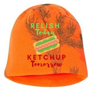 Relish Today Ketchup Tomorrow Funny Hot Dog Food Saying Gift Kati - Camo Knit Beanie