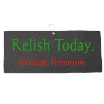 Relish Today Ketchup Tomorrow Large Microfiber Waffle Golf Towel