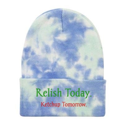 Relish Today Ketchup Tomorrow Tie Dye 12in Knit Beanie