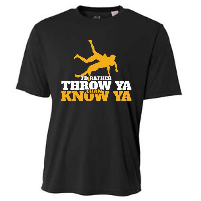 Rather Throw Know Wrestling Wrestler Cooling Performance Crew T-Shirt