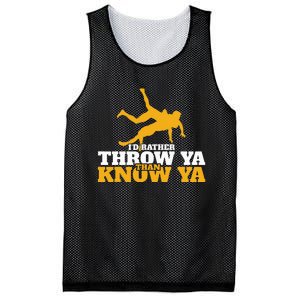 Rather Throw Know Wrestling Wrestler Mesh Reversible Basketball Jersey Tank