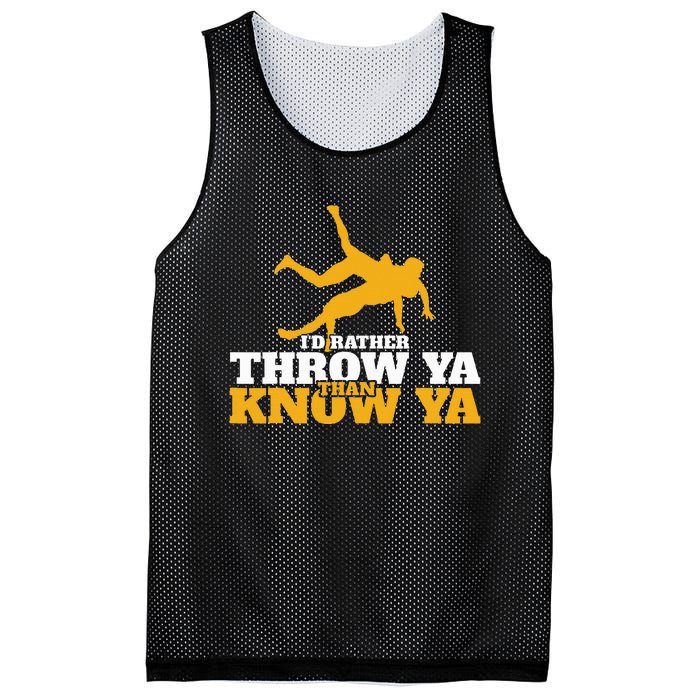 Rather Throw Know Wrestling Wrestler Mesh Reversible Basketball Jersey Tank