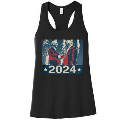 Retro Trump Kennedy President 2024 Election Republican Women's Racerback Tank