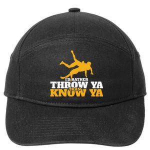 Rather Throw Know Wrestling Wrestler 7-Panel Snapback Hat