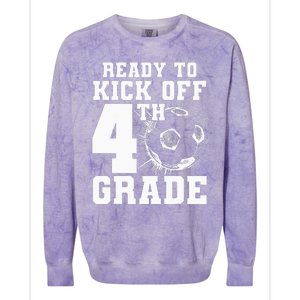 Ready To Kick Off 4th Grade First Day Of School Soccer Lover Colorblast Crewneck Sweatshirt