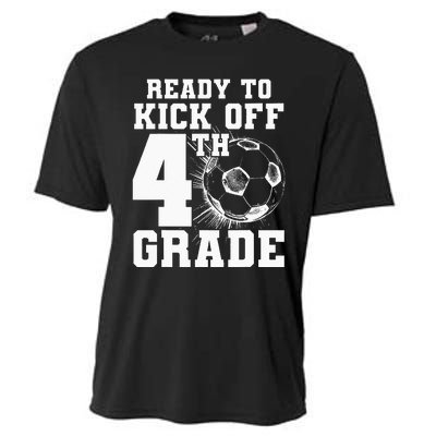 Ready To Kick Off 4th Grade First Day Of School Soccer Lover Cooling Performance Crew T-Shirt