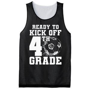 Ready To Kick Off 4th Grade First Day Of School Soccer Lover Mesh Reversible Basketball Jersey Tank