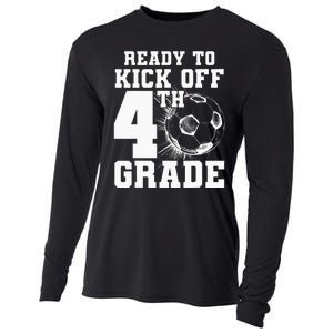 Ready To Kick Off 4th Grade First Day Of School Soccer Lover Cooling Performance Long Sleeve Crew