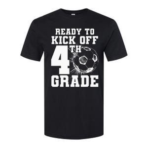 Ready To Kick Off 4th Grade First Day Of School Soccer Lover Softstyle CVC T-Shirt