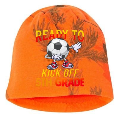 Ready To Kick Of 5th Grade Student Teacher Soccer Lover Kati - Camo Knit Beanie