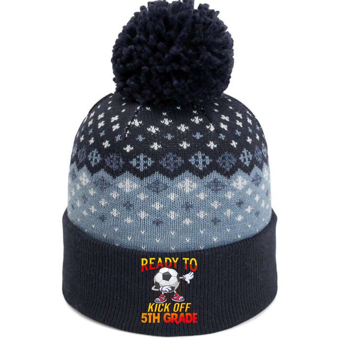 Ready To Kick Of 5th Grade Student Teacher Soccer Lover The Baniff Cuffed Pom Beanie