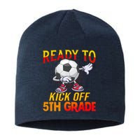 Ready To Kick Of 5th Grade Student Teacher Soccer Lover Sustainable Beanie