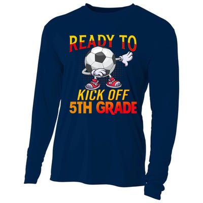 Ready To Kick Of 5th Grade Student Teacher Soccer Lover Cooling Performance Long Sleeve Crew