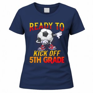 Ready To Kick Of 5th Grade Student Teacher Soccer Lover Women's T-Shirt