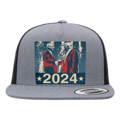 Retro Trump Kennedy President 2024 Election Republican Flat Bill Trucker Hat